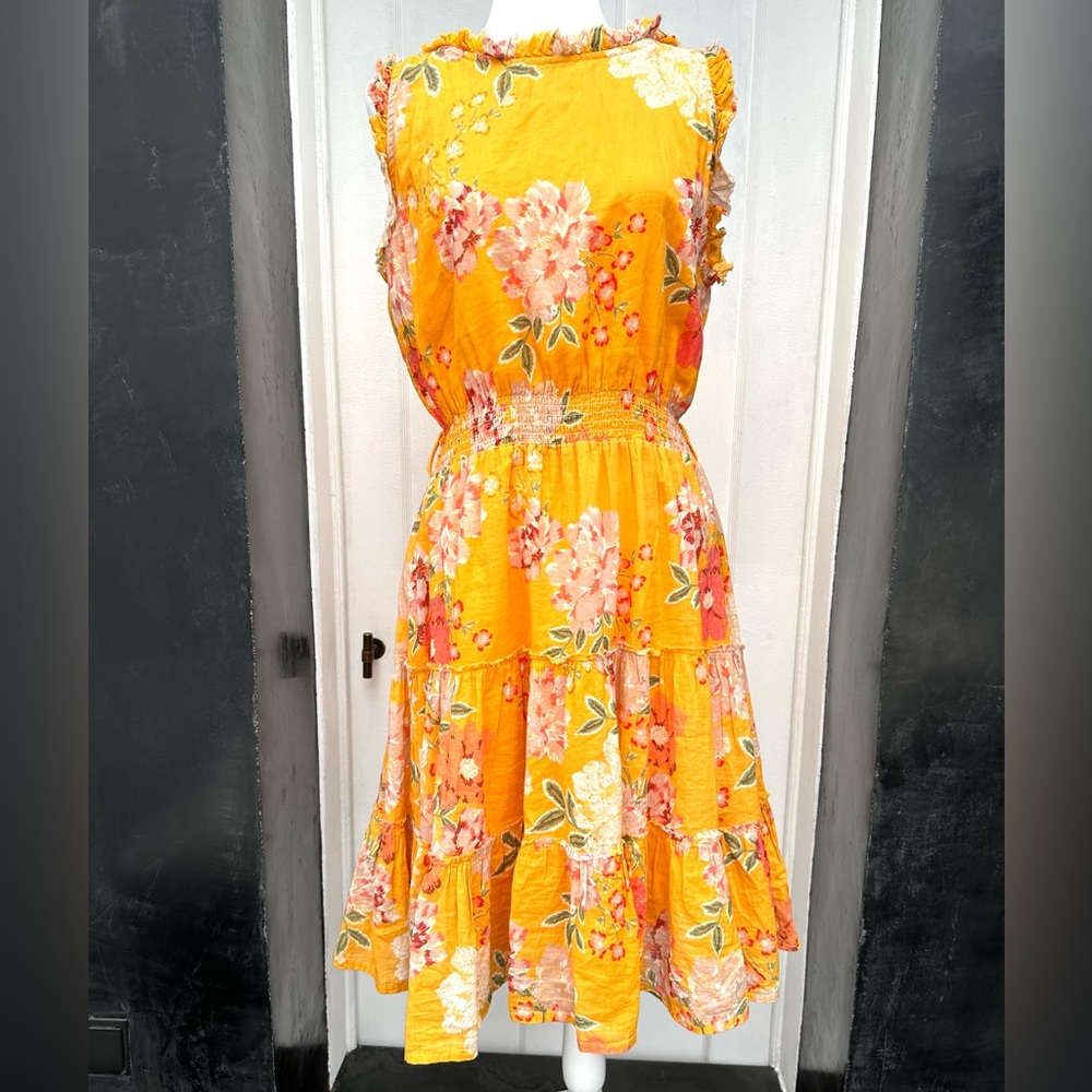 Roller Rabbit, Floral Print Midi Length Dress, Large